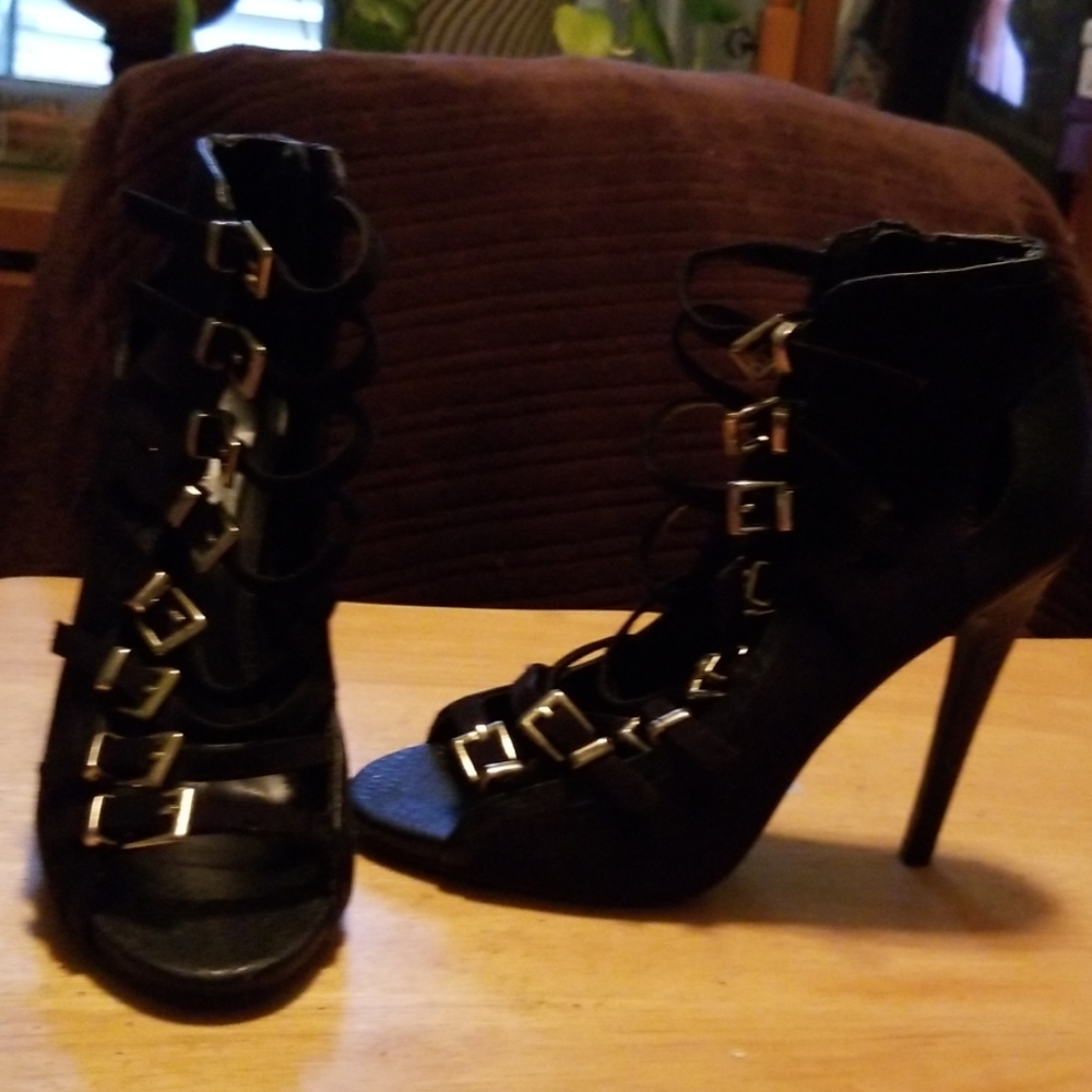 Leather and suede stilettos,  sexy shoe